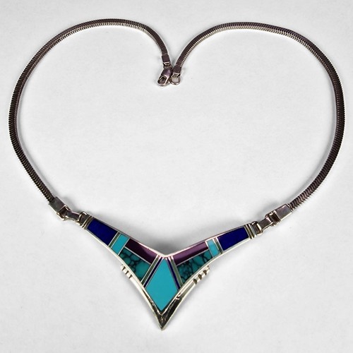 David Rosales Supersmith Inc Spring Mountain Inlay Necklace Native American