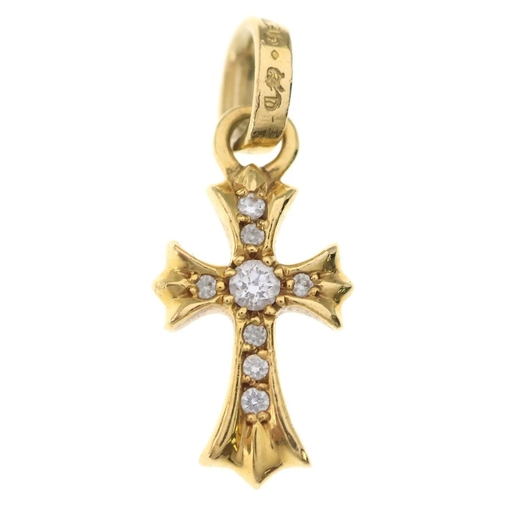 Chrome Hearts CRS BBYFAT P DIA Pendant Top Diamond 22K Gold P0079378
