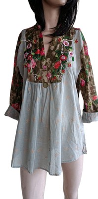Antica Sartoria 100% Baumwolle Kleid Dress Multicolor L