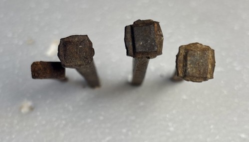 Lot Of 13 Antique Various Nails (Railroad, Square, Blacksmith) - Picture 2 of 7
