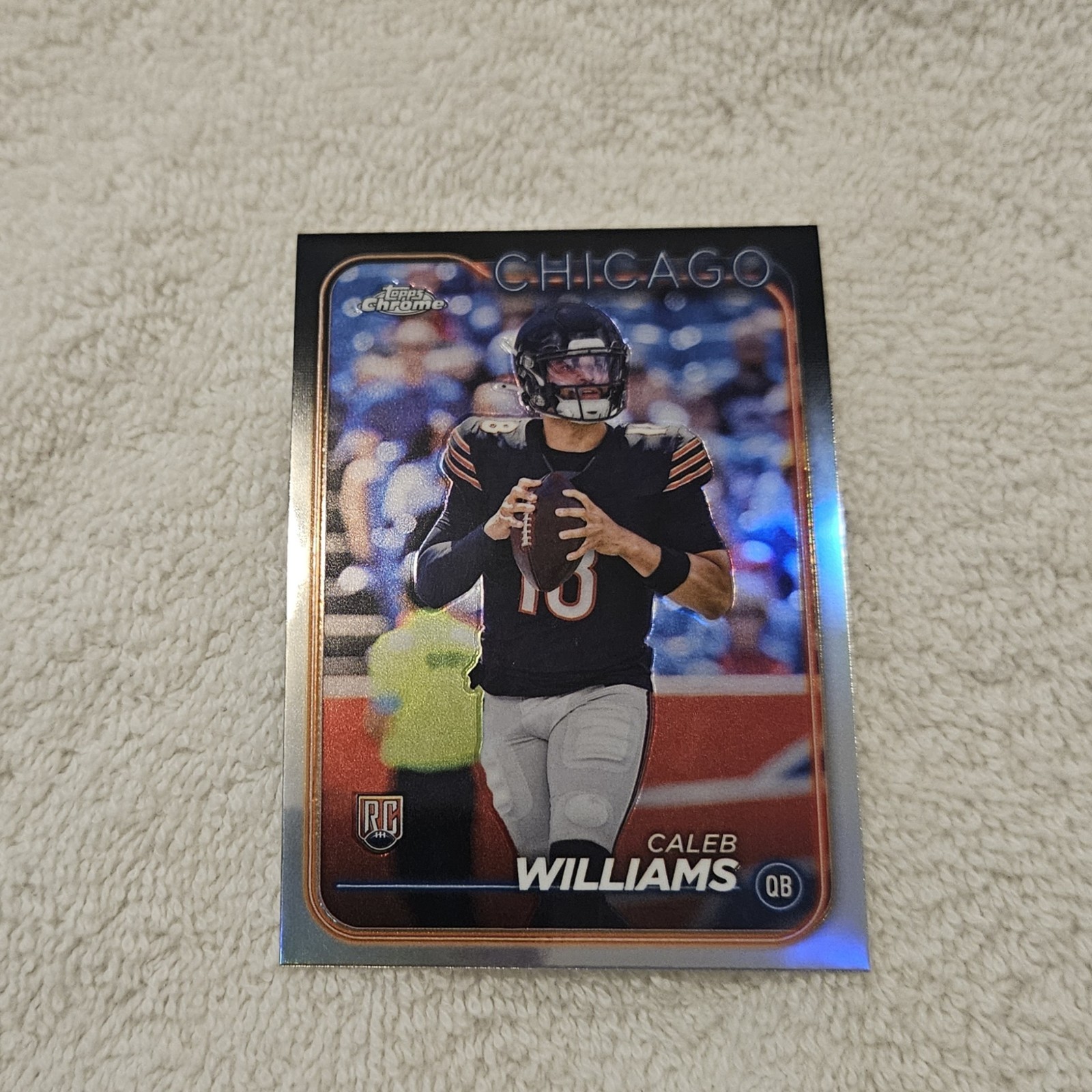 2024 Caleb Williams Topps Chrome #202 Refractor (RC) Card is Mint 