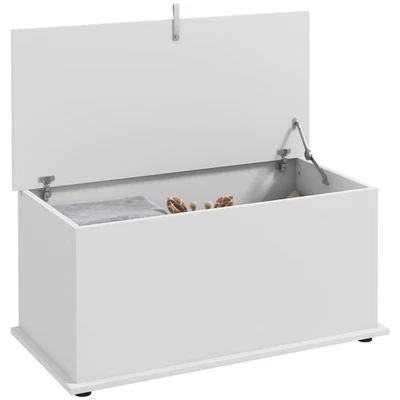 HOMCOM Panca Contenitore in Legno Moderna e Multiuso 80x40x40cm Bianco