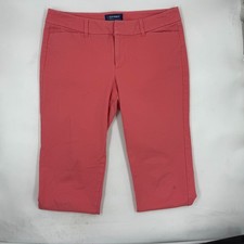 Old Navy Women's Pixie Mid Rise Pants Size 8 Regular Coral Cotton Blend Ankle