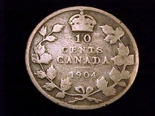 1904 Canada 10 Cent, Good Grade