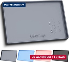 34" x 22" Extra Thick Silicone Mat Waterproof with Raised Edge, Under Sink Mat