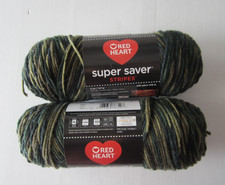 Red Heart CAMOUFLAGE 0971 Green 2-pk 5 oz Skeins Super Saver Acrylic Yarn NEW