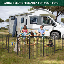 16 Panels 40" High Metal Dog Fence Playpen Outdoor with Gate Pet Fence for Large