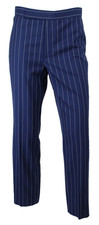 RALPH LAUREN COLLECTION Navy Blue  White Pinstriped Wool Twill Dress Pants 2