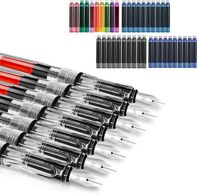 Calligraphy Set, 7 Pcs Fountain Pen with Different Replaceable Nib and 40 Replac