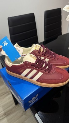 Adidas Samba OG bordeaux /burgundy Maroon / Cream White / Gold Metallic