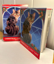 Vintage 90s cat book Christmas Card List Organizer Jan Panico cat address book