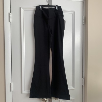 Yogalicious Lux Madison Crossover 7/8 Flare Leggings Black PY72699 ~ Size XL