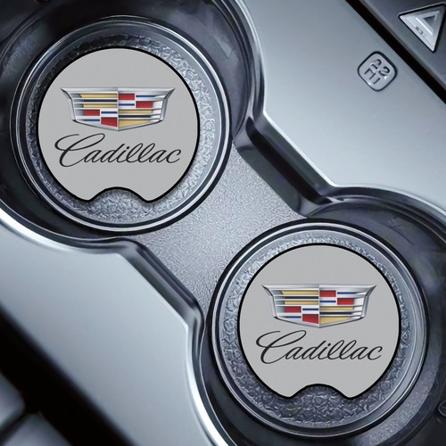 2 Pcs GM CADILLAC Car/SUV Cup Holder Coaster - Soft & Washable Non-Slip Neoprene