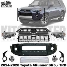 Front Bumper Cover Primed & Headlight Kit For 2014-2020 Toyota 4Runner SR5 / TRD