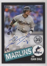 2020 Topps 1985 Topps Baseball Auto Black 110/112 Isan Diaz #85A-ID Auto 7ta