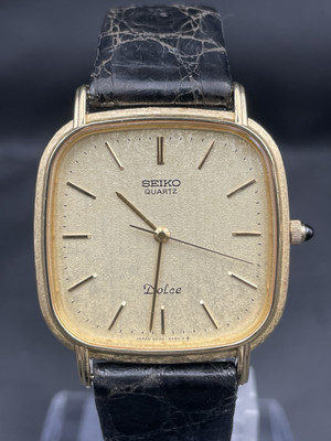 SEIKO DOLCE SGP30 金メッキ クォーツ腕時計 6030-5420 Near Mint] Vintage Seiko Dolce 6030-5420 Gold Quartz Men's
