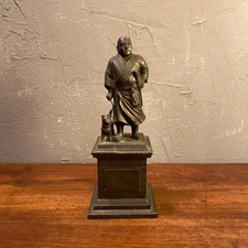 Showa Retro Saigo Takamori Monument Metal Craft Ornament Object Collection