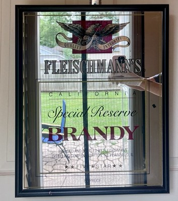 Fleischmann s Special Reserve Brandy Bar Mirror Advertising Sign