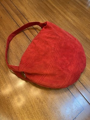 PREOWNED Vintage Reva Skinner UltraSuede purple Hobo Hippie Shoulder Purse