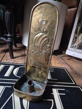 Antique old arts and crafts nouveau brass ship candle sconce 