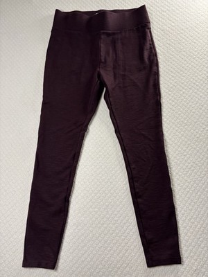 Matty M Thick Spandex With Wide Elastic Band Burgundy Leggings Med/Tall