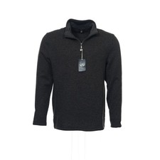 Club Room Mens Half Zip Pullover Sz L Dark Lead Heather Knit Sweatshirt