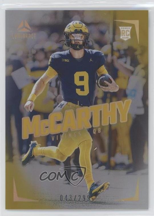 2024 Panini Luminance Rookies Gold 43/299 JJ McCarthy #112 Rookie RC 15ik