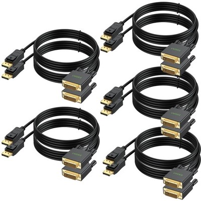 4K DisplayPort to DVI Cable 6FT 10-Pack, DP to DVI Cables Cord Compatible wit...