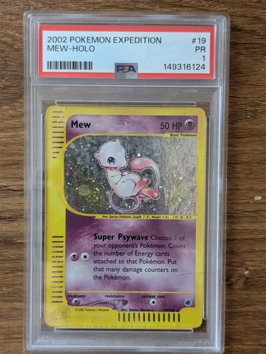 2002 Pokemon Expedition PSA 1 Mew #55 Holo E-Reader Foil WOTC FRESH SLAB