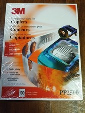 3M Transparency Film PP2500 for Copiers Box of 100 8.5"x11" Sheets. New/Sealed