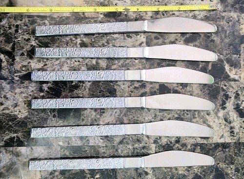 😜 6 WEBBER & HILL CONTINENTAL FOREIGN BRAZIL STAINLESS MODERN SOLID KNIVES - Picture 2 of 10