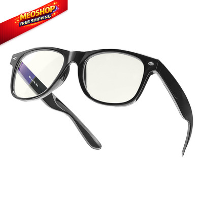 VIKISOIO 99% Blue Light Blocking Glasses Women Men, 55-20-140, Black-clear 