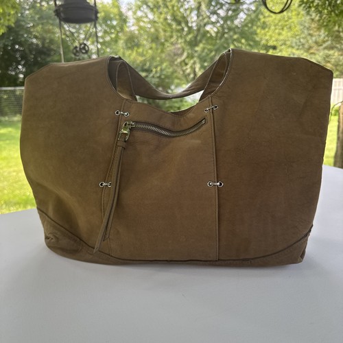 Kooba Leather Hobo Shoulder Bag Double Handle Light Brown