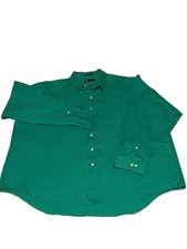 Chaps Mens XXL Dress Shirt Green Wrinkle Free Long Sleeve Button  18-18.5 34/35