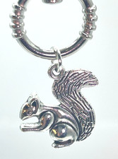 Keychain Silver Tone with 3/4 Inch Ring Accented w/Squirrel Charm