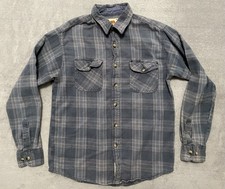 Dakota Grizzly Flannel Shirt Mens XL Blue Plaid Heavyweight Button Up READ