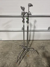 Matthews 40" C-Stand with Spring Base and Grip Head and Arm, Chrome, 2-Pack