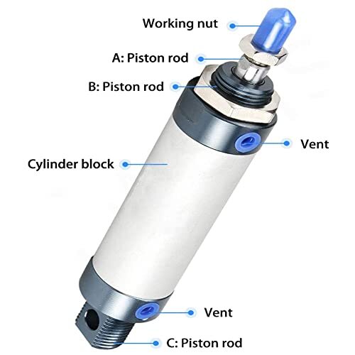 Mini Pneumatic Air Cylinder MAL 16 X 100 Single Male Thread Rod Dual ...