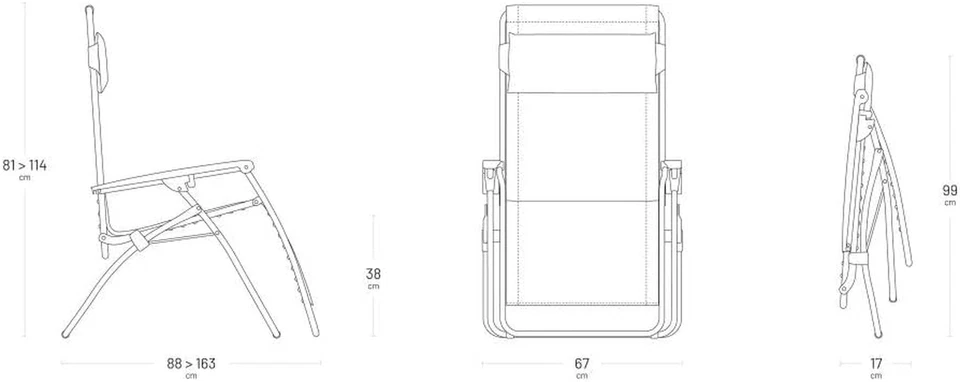 Lafuma Relax Clip, Pelle Sintetica, Segale II, Large - Immagine 3 di 4