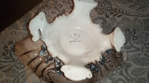 italian xl capodimonte flower 4 footed floral center piece bowl/read - Picture 5 of 6