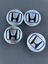 HONDA SET OF 4 SILVER Metallic 69 mm/2.72in Wheel Center Caps - FITS MOST MODELS