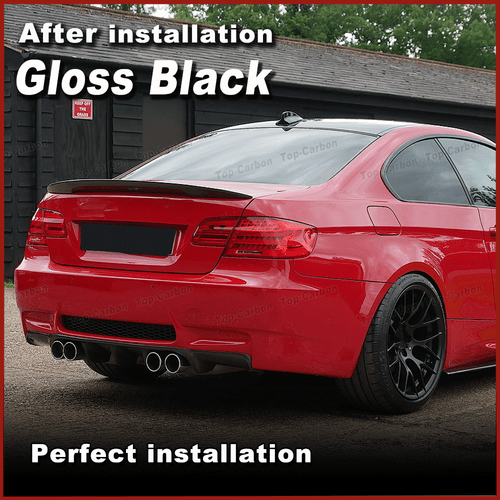 Glanz Schwarz Heckspoiler Hecklippe Spoiler für BMW E92 325i 335i 328i M3 Coupe - Picture 4 of 10