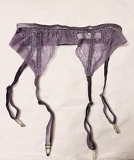 La Perla Rare Elegant Lilac Lavender Silk Tulle Lacy Garter Belt Size 1/38/XS  