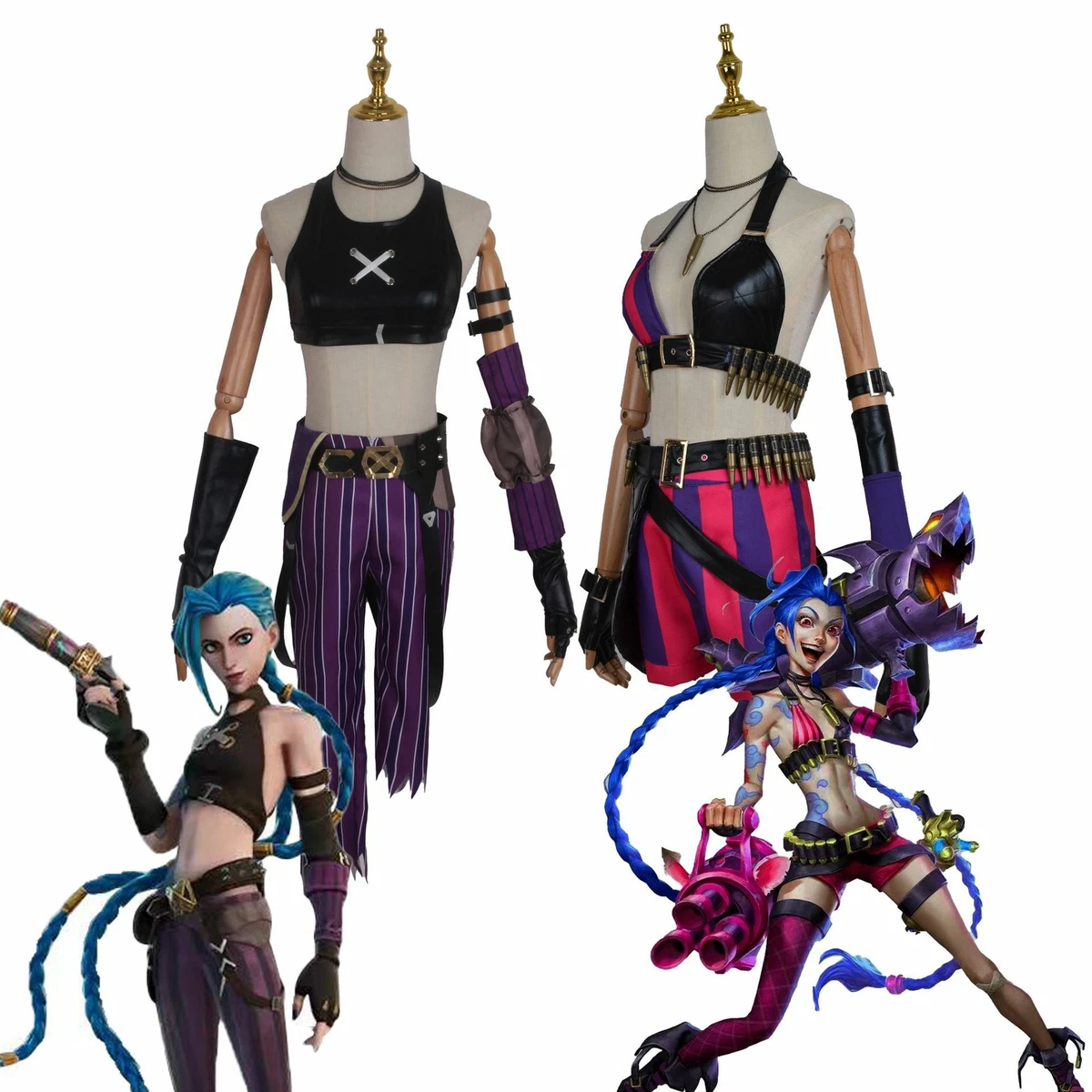 Arcane Crit Loli Jinx Cosplay Costume Uniform Outfits Halloween Carnival  Suit | eBay