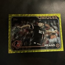 2024 John Means #457 Yellow Crackle /50 Baltimore Orioles