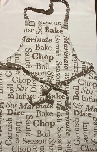 Kitchen Words Cooking Aprons Cotton For Men Women For Baking BBQ - Picture 2 of 3