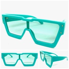 Surdimensionn  Moderne R tro Bouclier F te Clubbing Raver Plage Soleil Turquoise