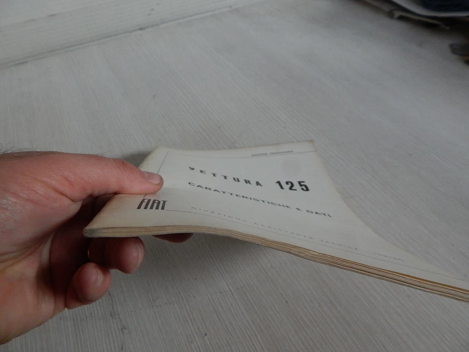 MANUALE ORIGINALE DATI E CARATTERISTICHE FIAT 125 1967 - Immagine 2 di 4