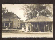 REAL PHOTO VESTAL NEW YORK FILLING GAS STATION ADVERTISING POSTCARD COPY
