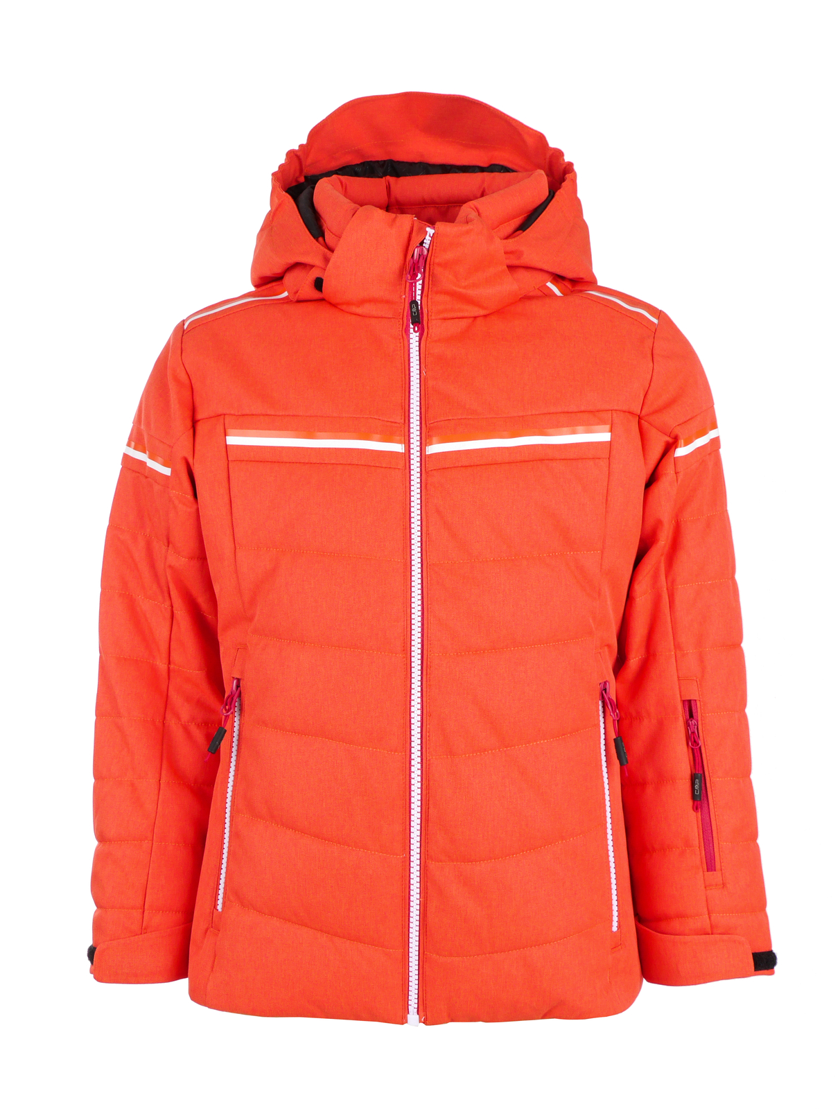 CMP Giacca Sci Bambina 128 Arancione Impermeabile Termica Con Cappuccio
